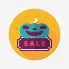Halloween SALE flat icon with long shadow eps10 N43