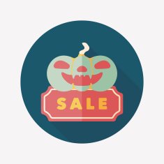 Halloween SALE flat icon with long shadow eps10 N44