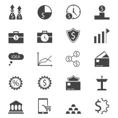 business and finance icon set N384