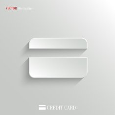 Credit card icon - vector white app button