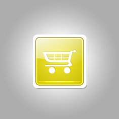 Shopping Square Vector Yellow Web Icon Button