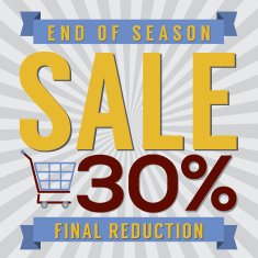 30 Percent End of Season Sale Vector Illustration