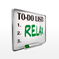 the word relax on to-do list whiteboard N2