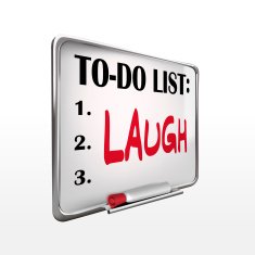the word laugh on to-do list whiteboard N2