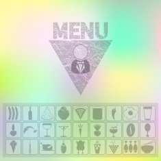 Menu of organic food Icons Web interface and mobile app