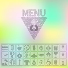 Menu of organic food Icons Web interface and mobile app N2