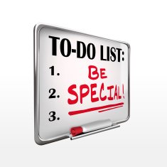 the word be special on to-do list whiteboard N2