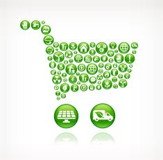 Shopping Cart with Green Energy Buttons