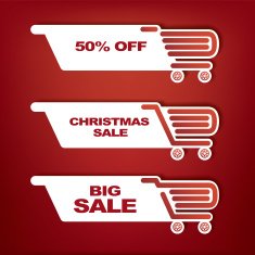 Shopping bag icon with Christmas sales