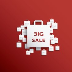 Shopping bag icon with Christmas sales N3