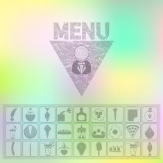 Menu of organic food Icons Web and mobile app design