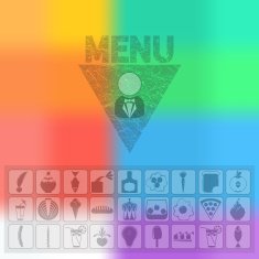 Menu of organic food Icons Web and mobile app design N3