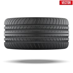 Top view of Realistic rubber tire symbol Vector Illustration