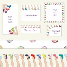 Set of shoes design templates