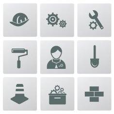 Construction symbol icons vector