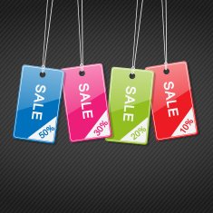Set of colored tags for sale N2