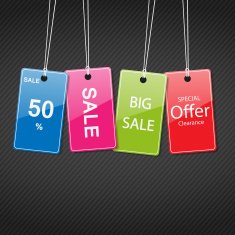 Set of colored tags for sale N3