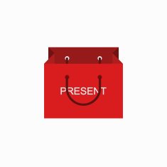 vector modern shopping present icon on white N2