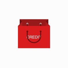 vector modern shopping credit icon on white N2