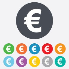 Euro sign icon EUR currency symbol N7
