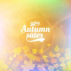 Autumn sale realistic Leaves typography poster N30