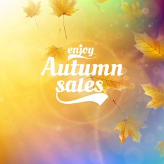 Autumn sale realistic Leaves typography poster N35