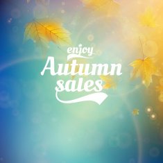 Autumn sale realistic Leaves typography poster N38