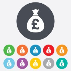 Money bag sign icon Pound GBP currency N15