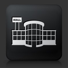 Black Square Button with Store Plaza Icon N2