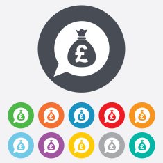 Money bag sign icon Pound GBP currency N19