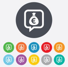 Money bag sign icon Euro EUR currency N19