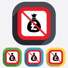 No Money bag sign icon Pound GBP currency