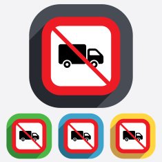 No Delivery truck sign icon Cargo van symbol