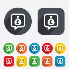Money bag sign icon Pound GBP currency N21