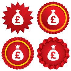 Money bag sign icon Pound GBP currency N24