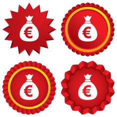 Money bag sign icon Euro EUR currency N25