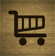 Shopping basket Flat modern web button and space for your N3