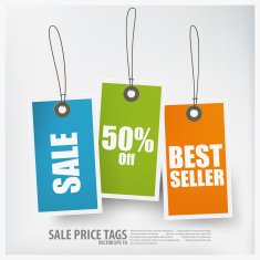 Sale tag on colored hanging labels N4