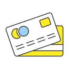Vector Flat Line Design Concept Credit Card Icon