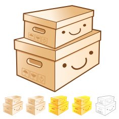 Diverse styles of Delivery Box Mascot Sets
