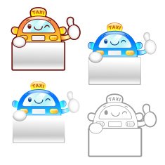 Different styles of Taxi Mascot Sets