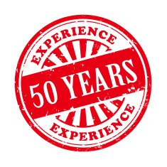 50 years experience grunge rubber stamp