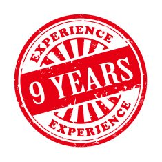 9 years experience grunge rubber stamp