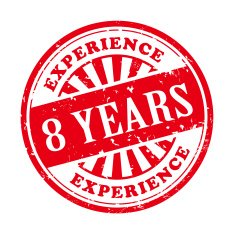 8 years experience grunge rubber stamp