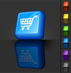 Shopping cart 3D button design