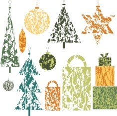 Grunge christmas elements
