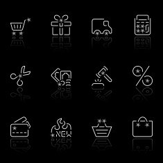 shopping icons - negro estrella