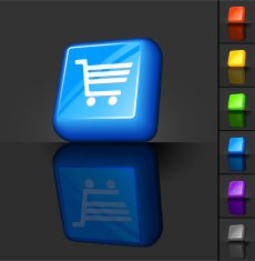 Shopping cart 3D button design N2