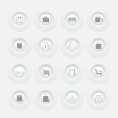 Button shopping icons web design Menu template