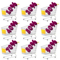 Yellow 3D Shopping Cart with Discount Texts